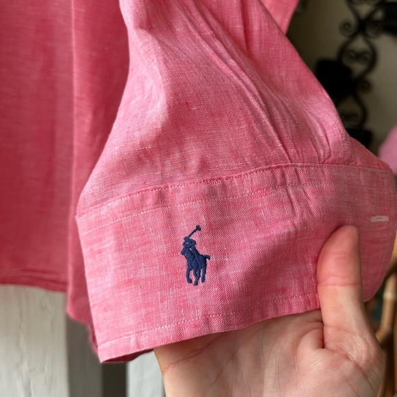 Ralph Lauren Custom Fit Linen Chambray Shirt - Picture 12 of 16